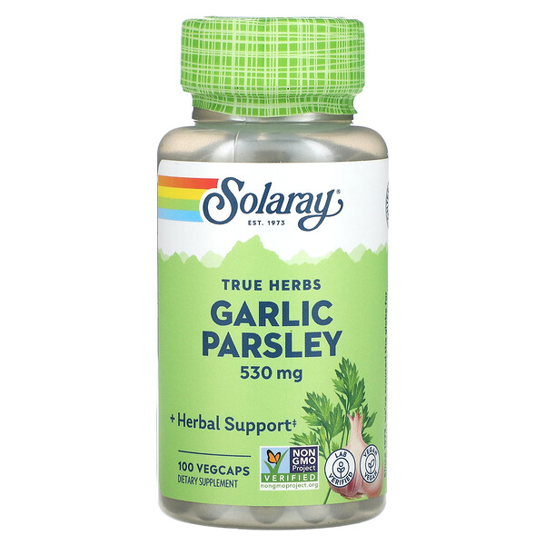 Чеснок и Петрушка - 530 мг - 100 растительных капсул - Solaray Solaray