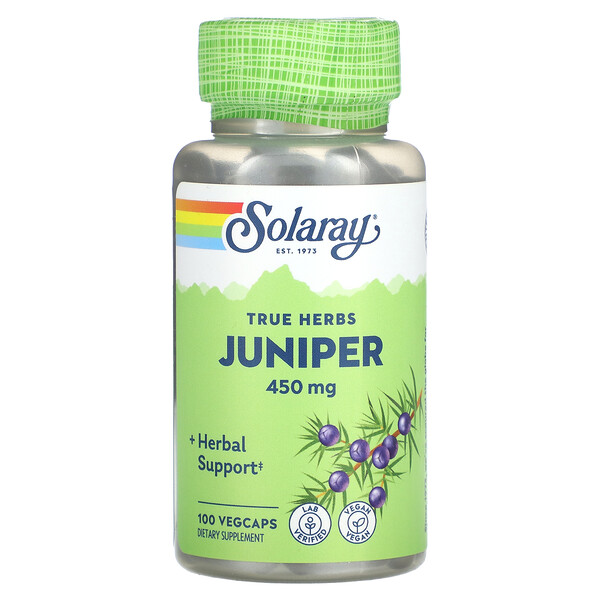 True Herbs, Juniper, 450 mg , 100 VegCaps Solaray