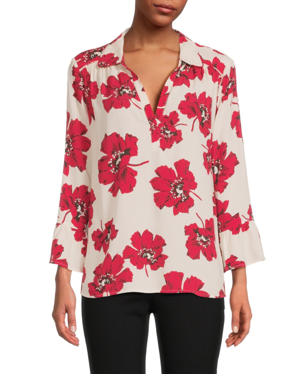 Блуза с цветочным принтом и воротником-стойкой Ba&sh