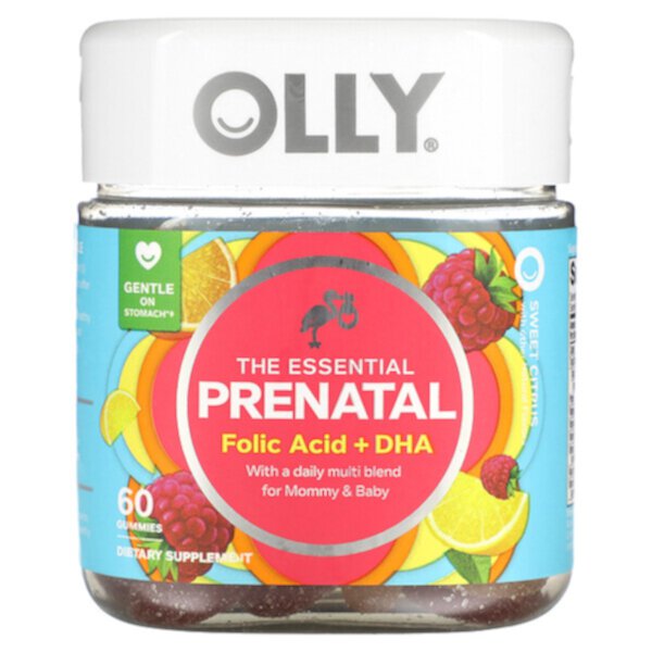 The Essential, Пренатальная, фолиевая кислота + ДГК, сладкий цитрус, 60 жевательных таблеток OLLY