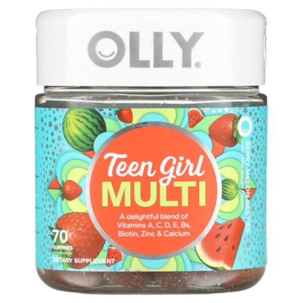 Teen Girl Multi, Berry Melon Besties, 70 жевательных конфет OLLY