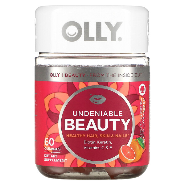 Undeniable Beauty, Грейпфрутовый глэм, 60 жевательных конфет OLLY