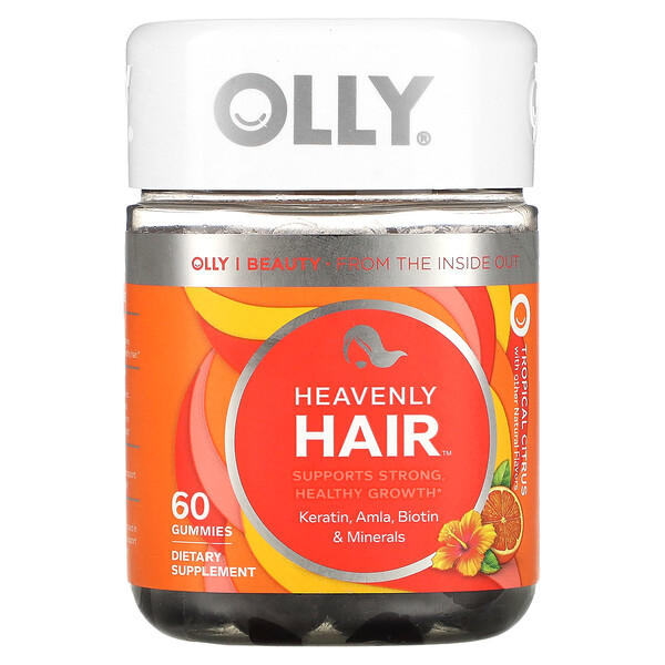 Heavenly Hair, тропический цитрус, 60 жевательных конфет OLLY