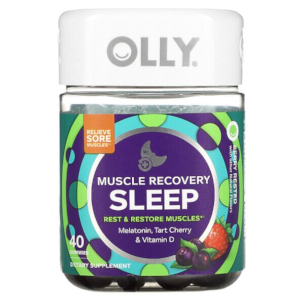 Muscle Recovery Sleep, Ягоды отдохнувшие, 40 жевательных конфет OLLY