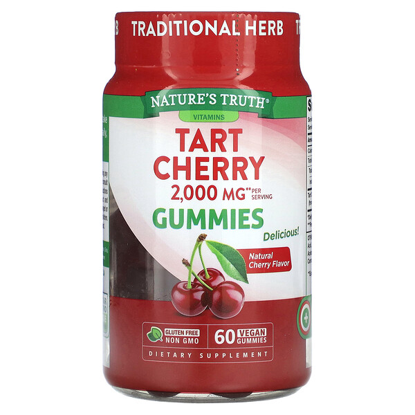 Tart Cherry, Натуральная вишня, 2000 мг, 60 веганских жевательных конфет (1000 мг на жевательную конфету) Nature's Truth