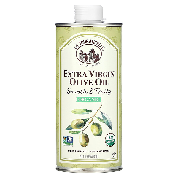 Organic Extra Virgin Olive Oil, Smooth & Fruity, 25.4 fl oz (750 ml) La Tourangelle