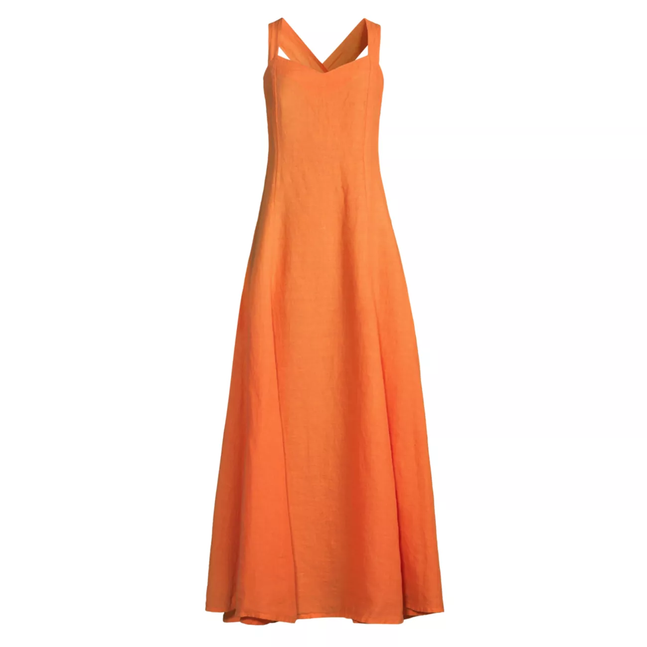 Льняное платье макси с перекрестной спинкой 120% Lino