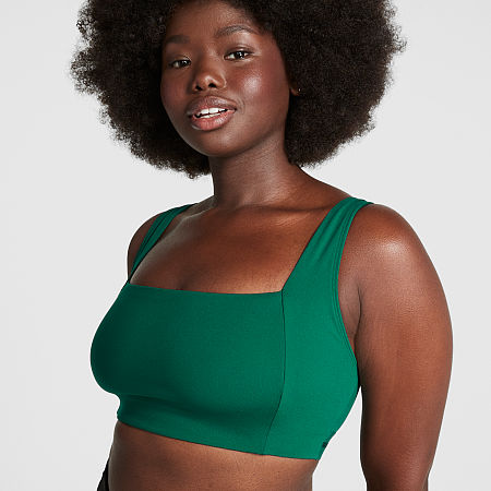 Nike Training Dri-FIT Swoosh longline medium-support padded bra in brown