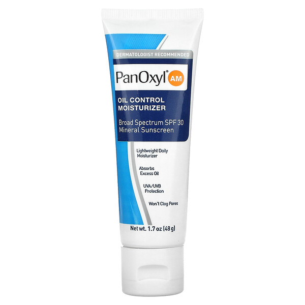 PanOxyl AM, Увлажняющий крем для контроля жирности, SPF30, 1,7 унции (48 г) PanOxyl