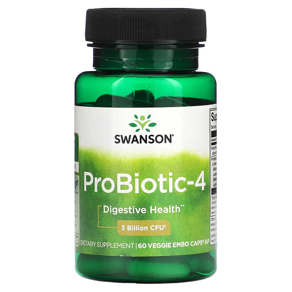 ProBiotic-4, 3 миллиарда КОЕ, 60 растительных капсул «Эмбо» AP Swanson