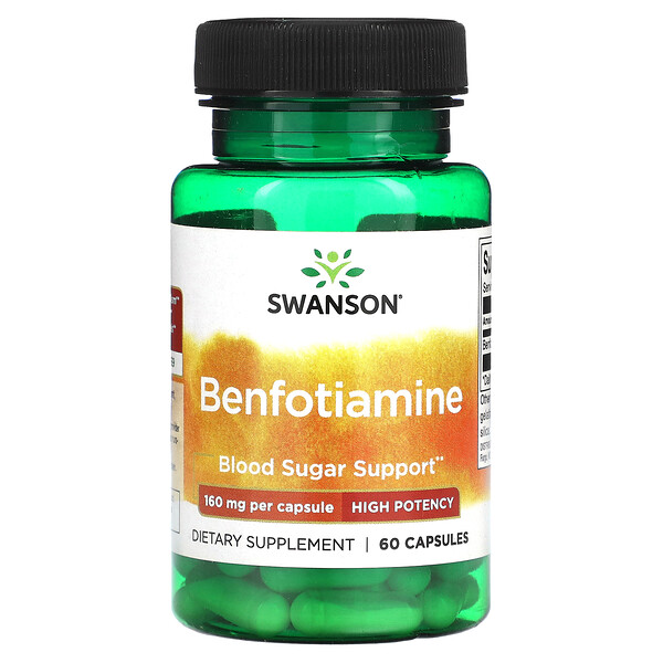 Бенфотиамин, Высокая Потенция - 160 мг - 60 капсул - Swanson Swanson