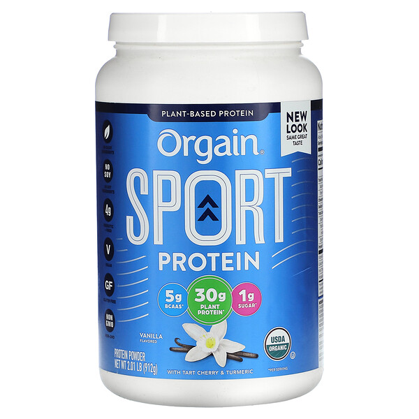 Спортивный протеиновый порошок, ваниль, 912 г (2,01 фунта) Orgain