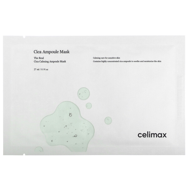 Косметическая маска Cica Ampoule, 1 лист, 0,91 унции (27 мл) Celimax