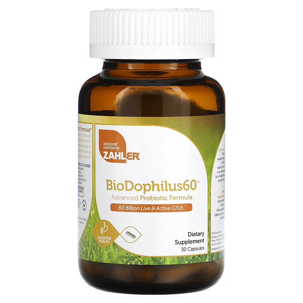 BioDophilus60, Advanced Probiotic Formula, 60 Billion CFU, 30 Capsules (Капсулы) Zahler