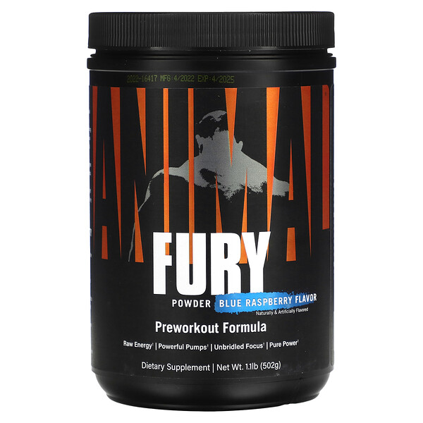 Fury Powder, голубая малина, 1,1 фунта (502 г) Animal