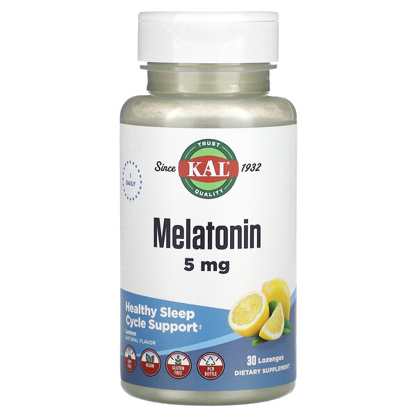 Мелатонин, Лимон, 5 мг, 30 пастилок KAL