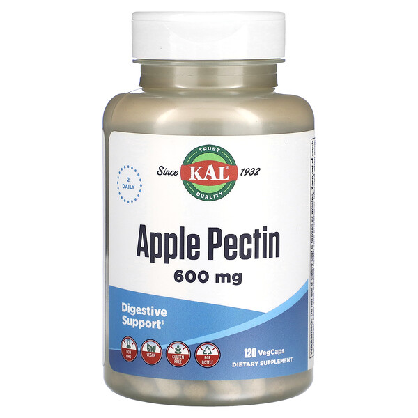 Яблочный пектин - 600 мг - 120 растительных капсул - KAL KAL
