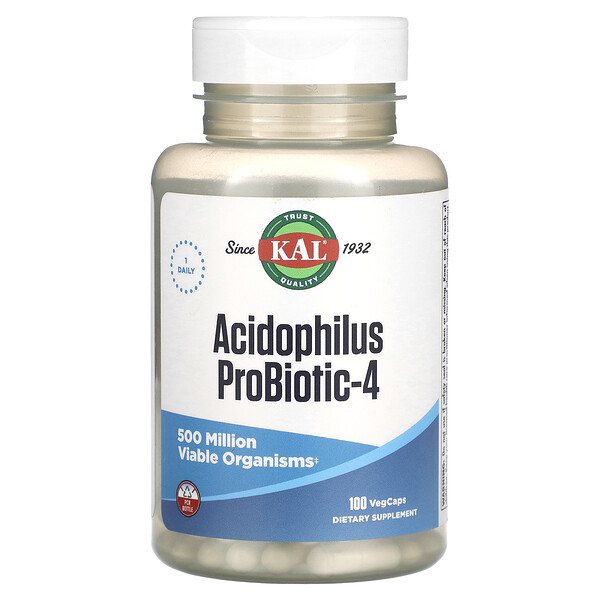 Ацидофилин Пробиотик-4, 100 растительных капсул KAL