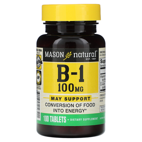 B-1, 100 мг, 100 таблеток - Mason Natural Mason Natural