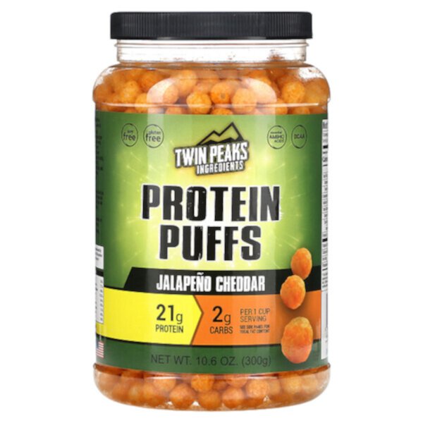 Protein Puffs, Халапеньо Чеддер, 10,6 унций (300 г) Twin Peaks