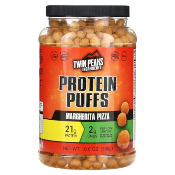 Protein Puffs, Пицца Маргарита, 10,6 унций (300 г) Twin Peaks