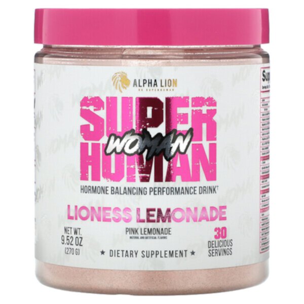SuperHuman Woman, Lioness Lemonade, розовый лимонад, 9,52 унции (270 г) ALPHA LION