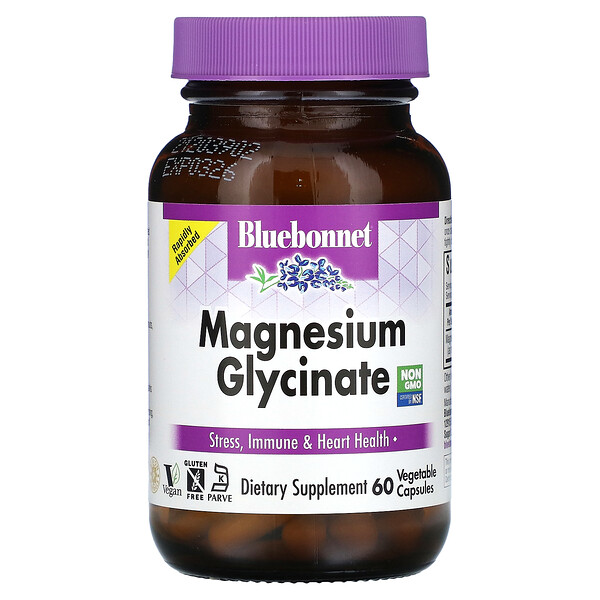 Magnesium Glycinate, 60 Vegetable Capsules (Растительные капсулы) Bluebonnet Nutrition