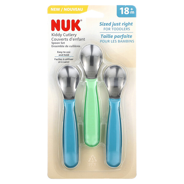 Kiddy Cutlery Spoon Set, 18+ Months, 3 Pack NUK