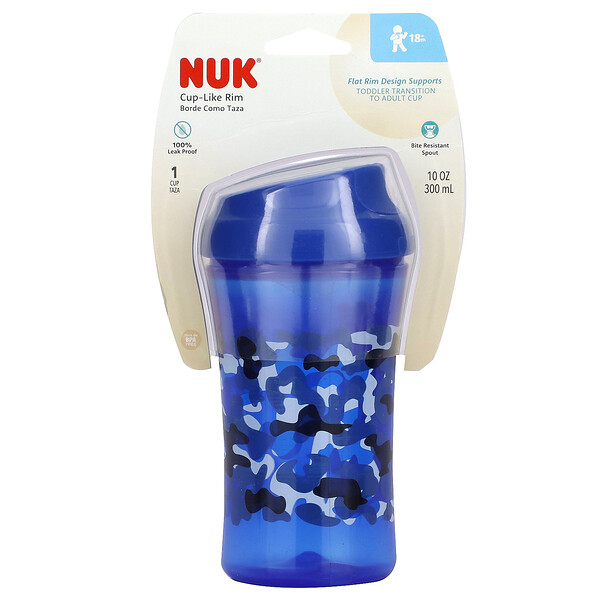 Cup-Like Rim, 18+ Months, Blue, 10 oz (300 ml) NUK