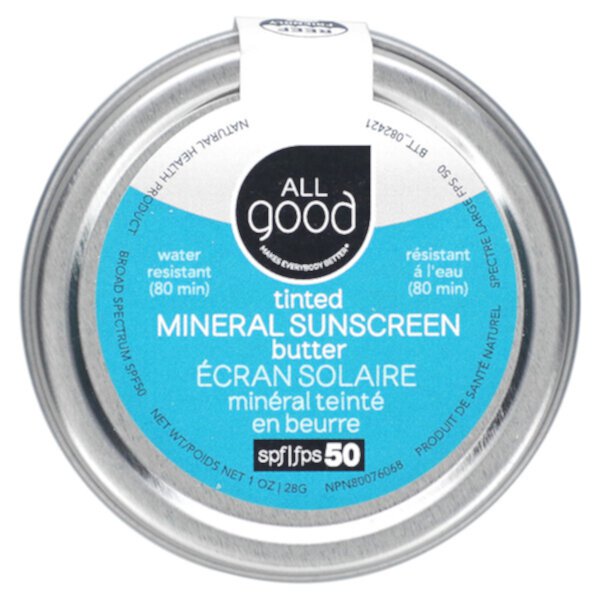 Тонированное минеральное солнцезащитное масло, SPF 50, 1 унция (28 г) All Good Products
