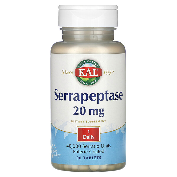Серрапептаза, 20 мг, 90 таблеток KAL