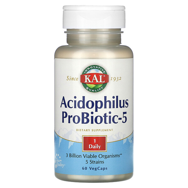 Acidophilus ProBiotic-5, 60 растительных капсул KAL