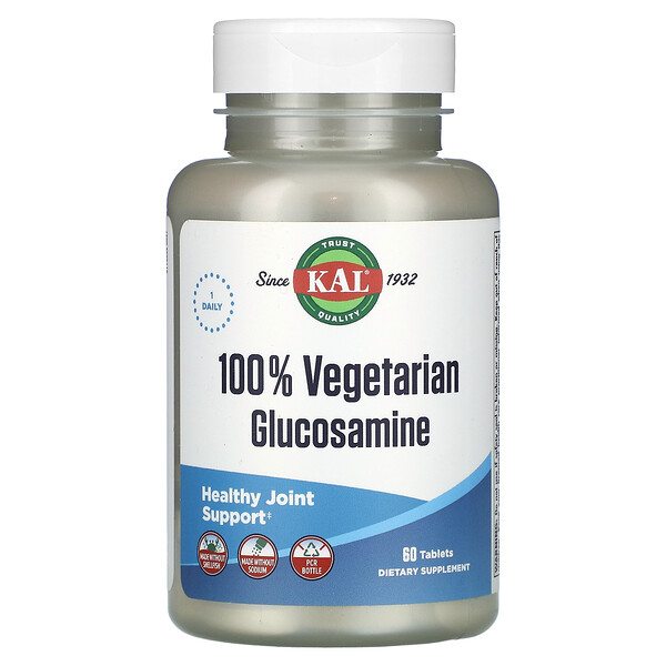 100% вегетарианский глюкозамин, 60 таблеток KAL