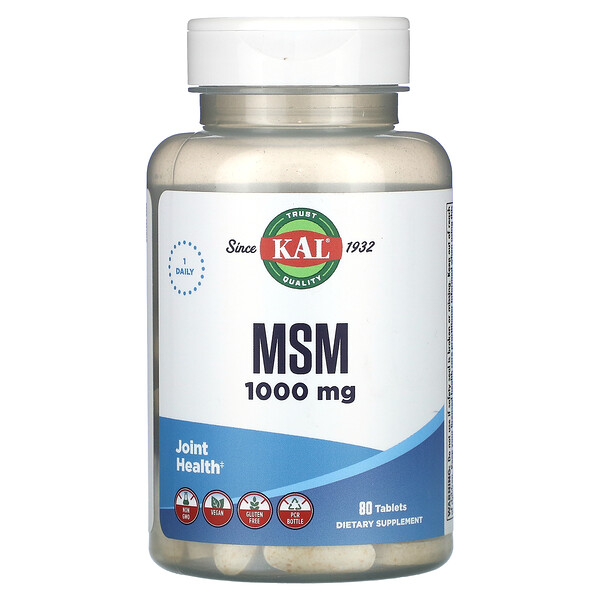МСМ, 1000 мг, 80 таблеток KAL