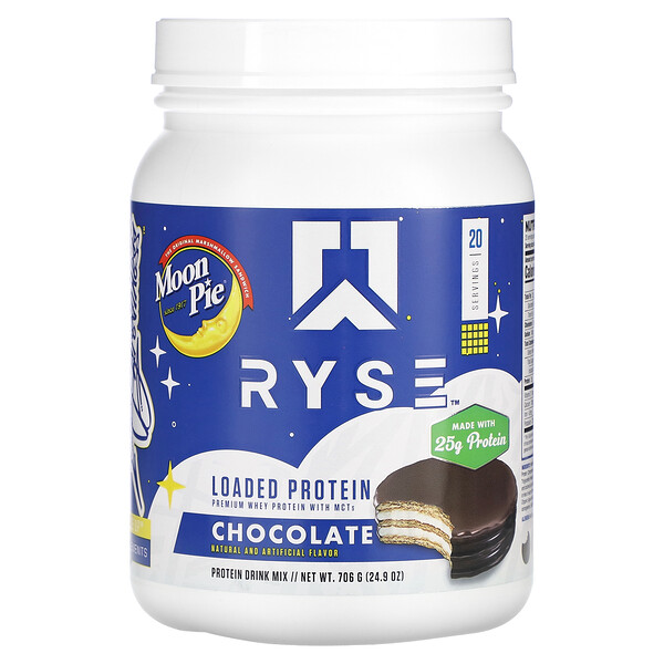 Loaded Protein, Лунный пирог, шоколад, 24,9 унции (706 г) RYSE
