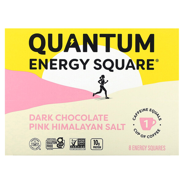 Розовая гималайская соль темного шоколада, 8 квадратов, по 1,69 унции (48 г) каждый QUANTUM ENERGY SQUARE