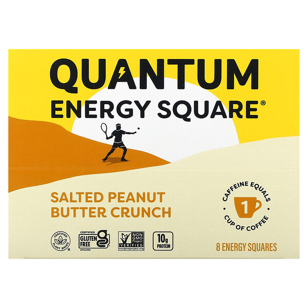 Кранч с соленым арахисовым маслом, 8 квадратов, по 1,69 унции (48 г) каждый QUANTUM ENERGY SQUARE