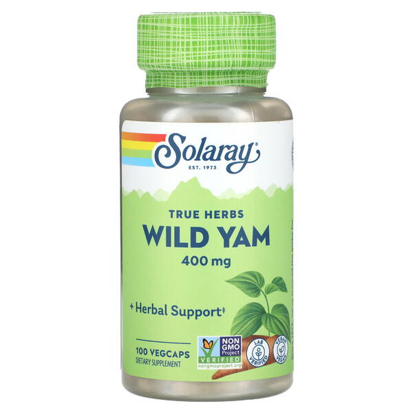 True Herbs, Дикий ямс, 400 мг, 100 растительных капсул Solaray