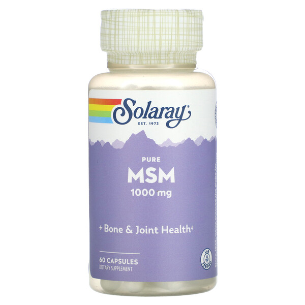 Pure, МСМ, 1000 мг, 60 капсул Solaray