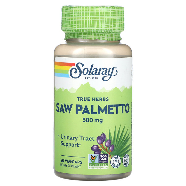 True Herbs Saw Palmetto, 580 mg, 50 VegCaps Solaray