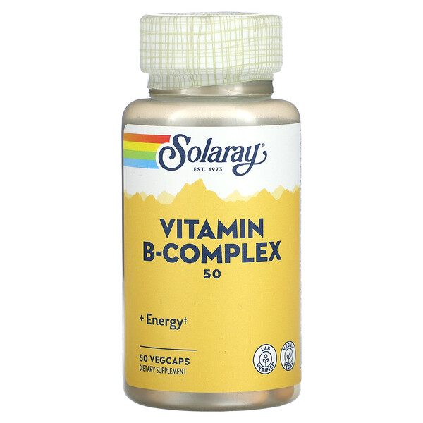 Комплекс витаминов B, 50 мг, 50 растительных капсул Solaray