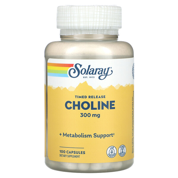 Timed Release, Choline, 300 mg , 100 Capsules Solaray