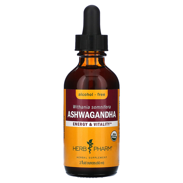 Ашваганда, без спирта, 2 жидкие унции (60 мл) Herb Pharm