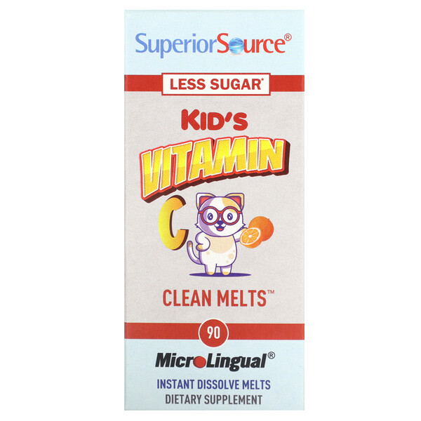 Детский витамин C Clean Melts, оранжевый, 90 мгновенно растворяющихся растворов Superior Source