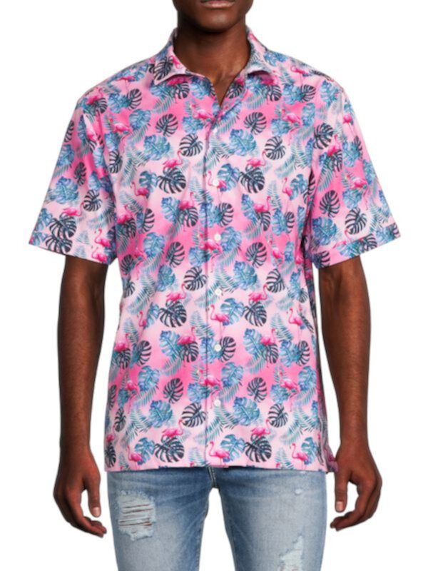Рубашка классического кроя в тропическом стиле BUGATCHI