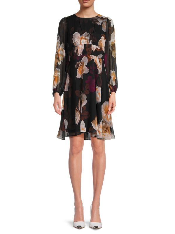 Мини-платье с цветочным принтом Calvin Klein