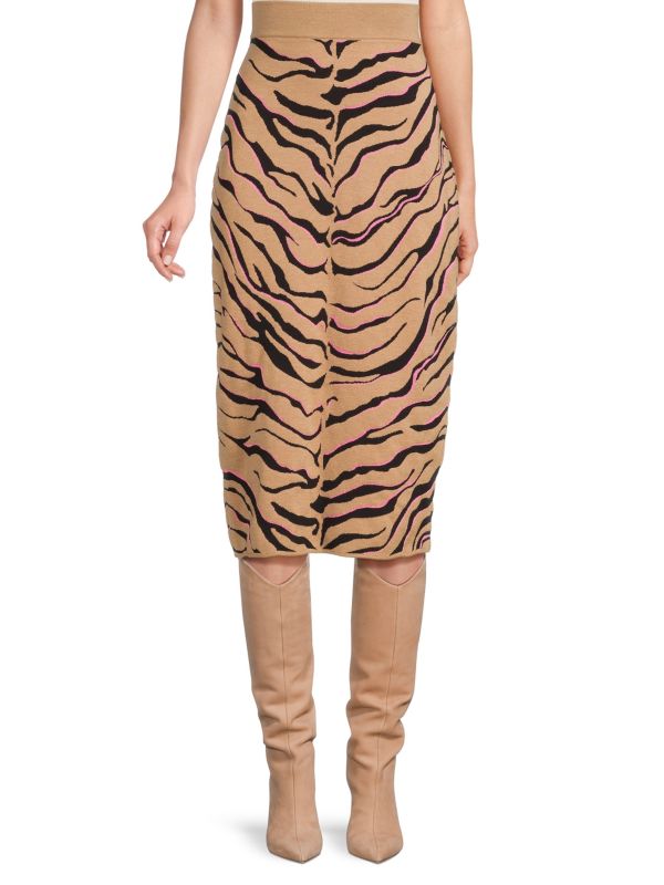 Компактная шерстяная юбка с узором «Тигр» Stella McCartney