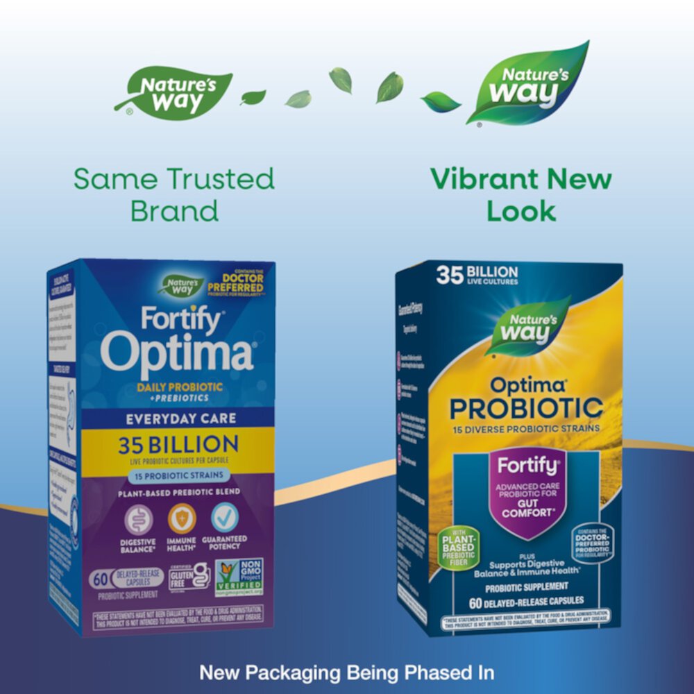 Fortify Optima Daily Probiotic + Prebiotics - 35 Billion Live Cultures -- 60 Capsules (Капсулы) Nature's Way