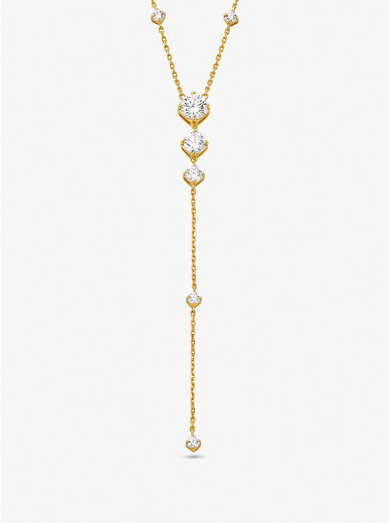 Ожерелье-лариат из стерлингового серебра с покрытием из драгоценных металлов и кубическим цирконием Michael Kors