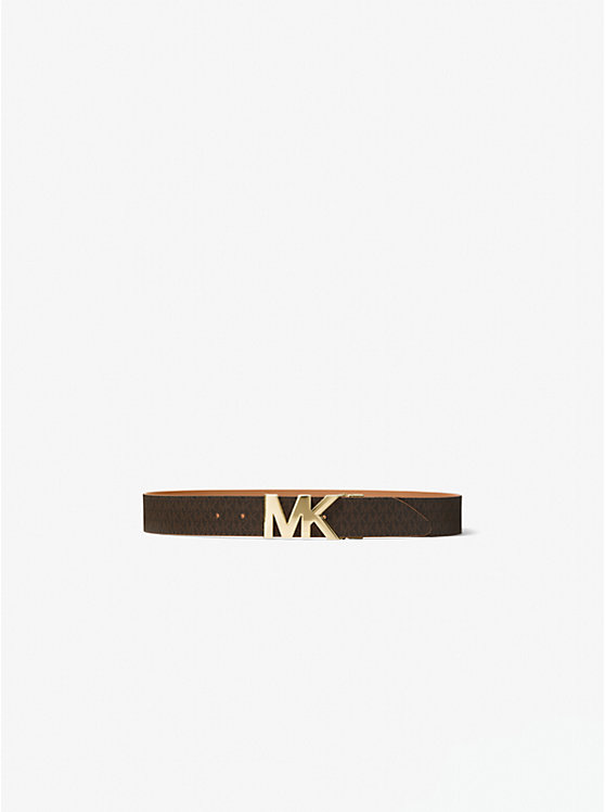 Двусторонний кожаный пояс с логотипом и поясом Michael Kors